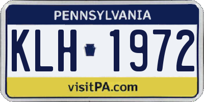 PA license plate KLH1972