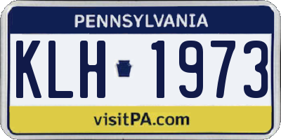 PA license plate KLH1973