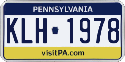 PA license plate KLH1978