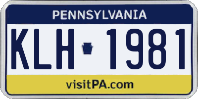 PA license plate KLH1981