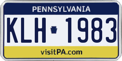 PA license plate KLH1983