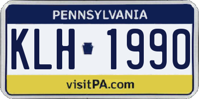 PA license plate KLH1990