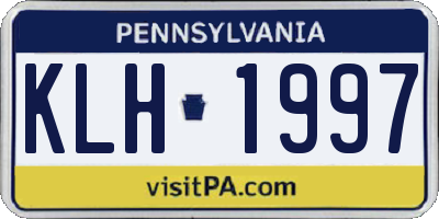 PA license plate KLH1997