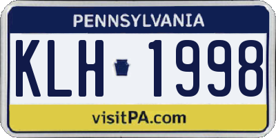 PA license plate KLH1998