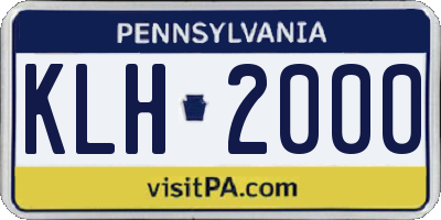 PA license plate KLH2000
