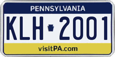 PA license plate KLH2001