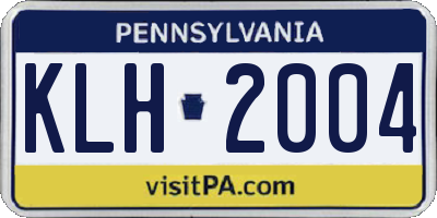 PA license plate KLH2004