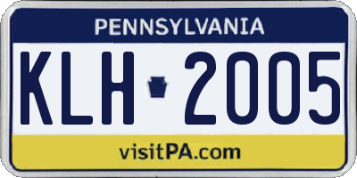 PA license plate KLH2005