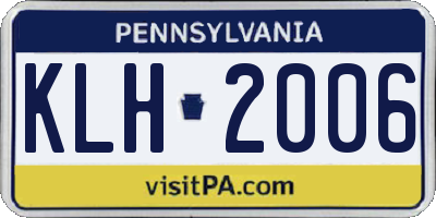 PA license plate KLH2006