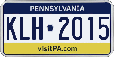 PA license plate KLH2015