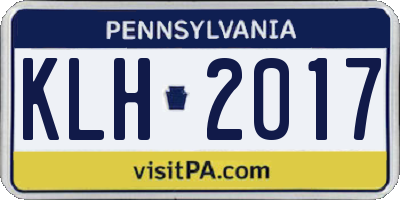 PA license plate KLH2017