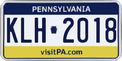 PA license plate KLH2018