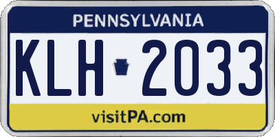 PA license plate KLH2033