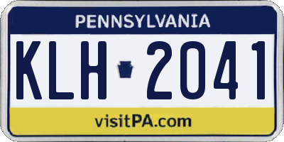 PA license plate KLH2041