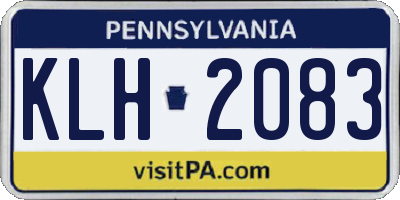 PA license plate KLH2083