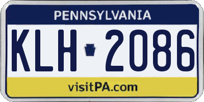 PA license plate KLH2086