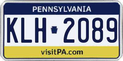 PA license plate KLH2089