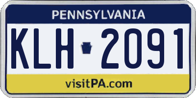 PA license plate KLH2091