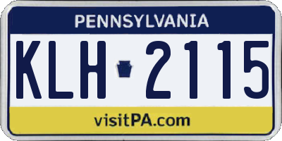 PA license plate KLH2115