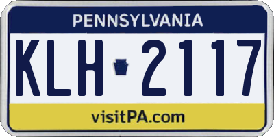 PA license plate KLH2117