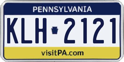 PA license plate KLH2121