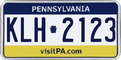 PA license plate KLH2123