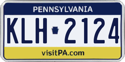 PA license plate KLH2124