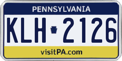 PA license plate KLH2126