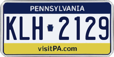 PA license plate KLH2129