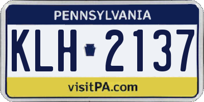PA license plate KLH2137