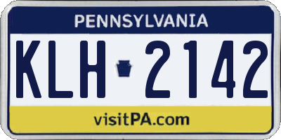 PA license plate KLH2142