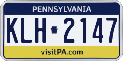 PA license plate KLH2147