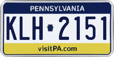 PA license plate KLH2151