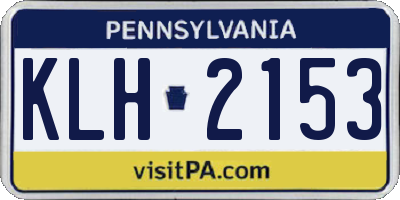 PA license plate KLH2153