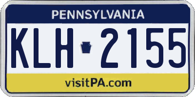 PA license plate KLH2155