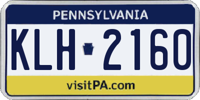PA license plate KLH2160
