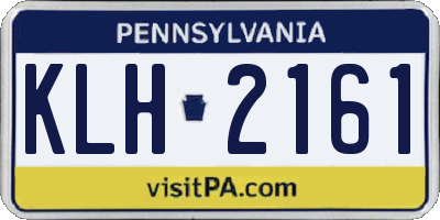 PA license plate KLH2161