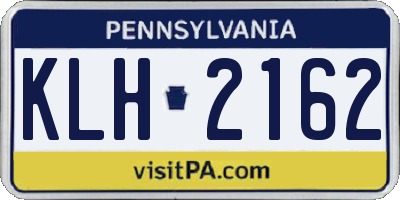 PA license plate KLH2162