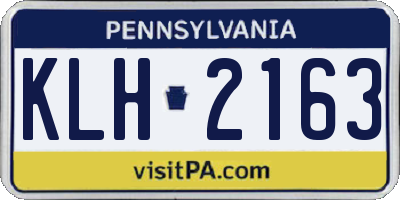 PA license plate KLH2163