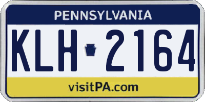 PA license plate KLH2164