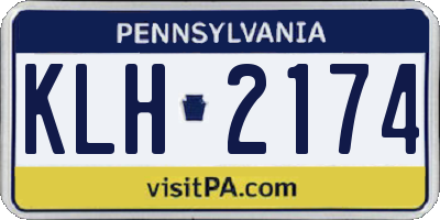PA license plate KLH2174
