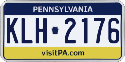 PA license plate KLH2176