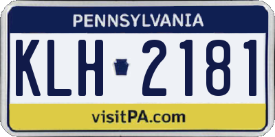 PA license plate KLH2181