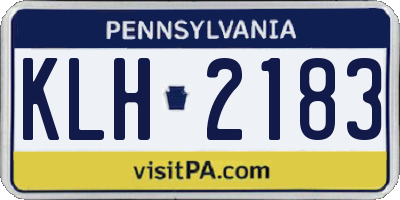 PA license plate KLH2183