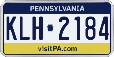 PA license plate KLH2184