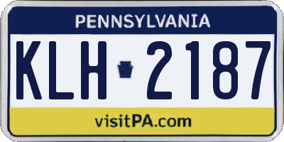 PA license plate KLH2187
