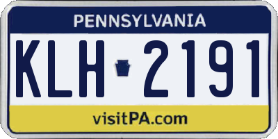 PA license plate KLH2191