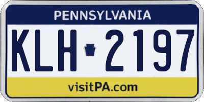 PA license plate KLH2197
