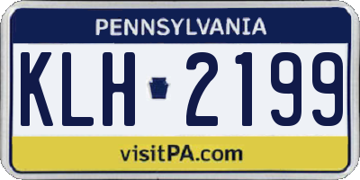 PA license plate KLH2199