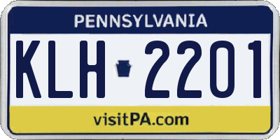 PA license plate KLH2201